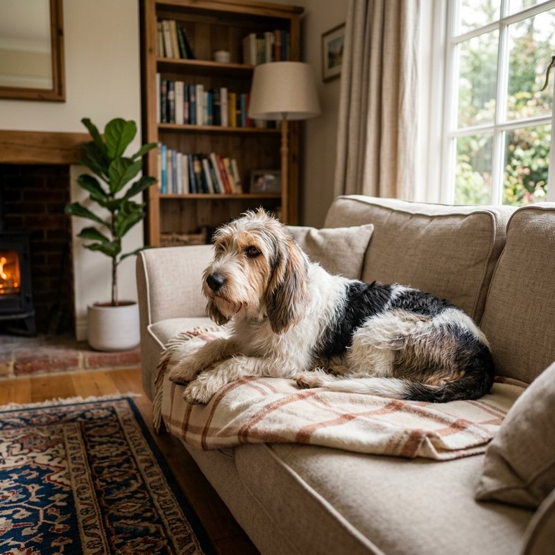 "Grand Basset Griffon Vendeen at home"