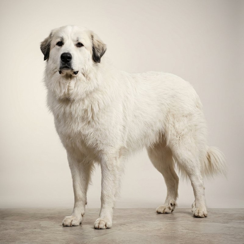 "Great Pyrenees studio portrait"