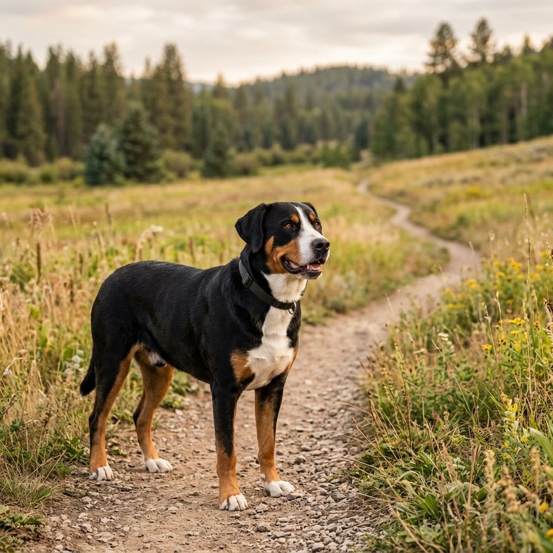"Greater Swiss Mountain Dog outdoors"