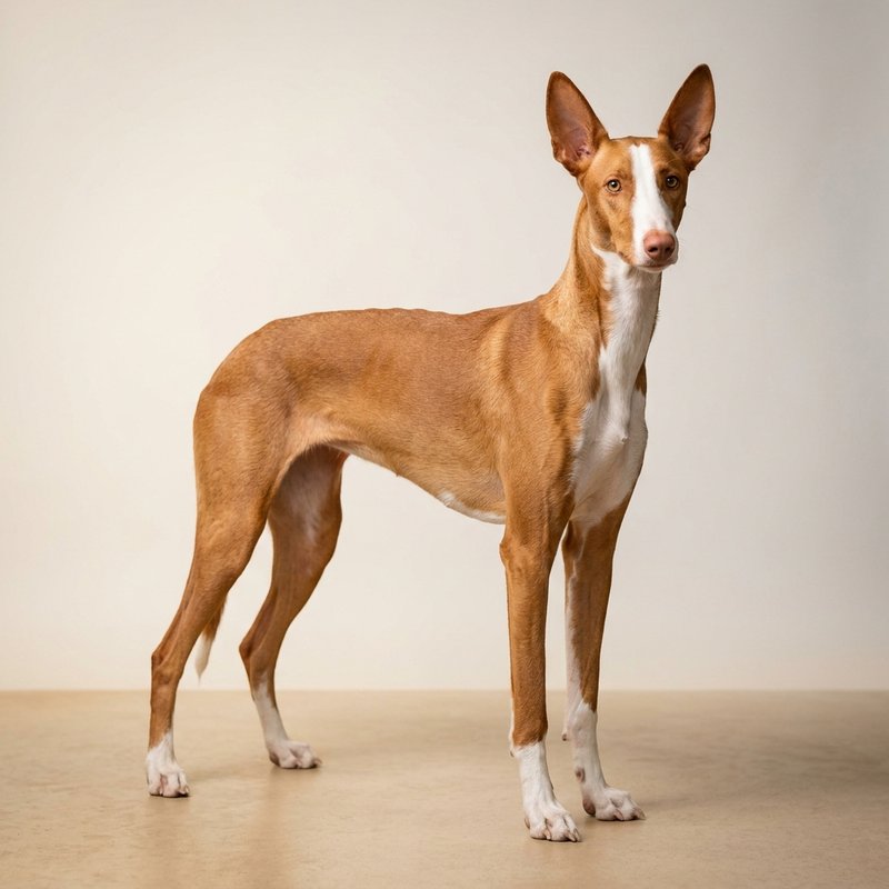 "Ibizan Hound studio portrait"