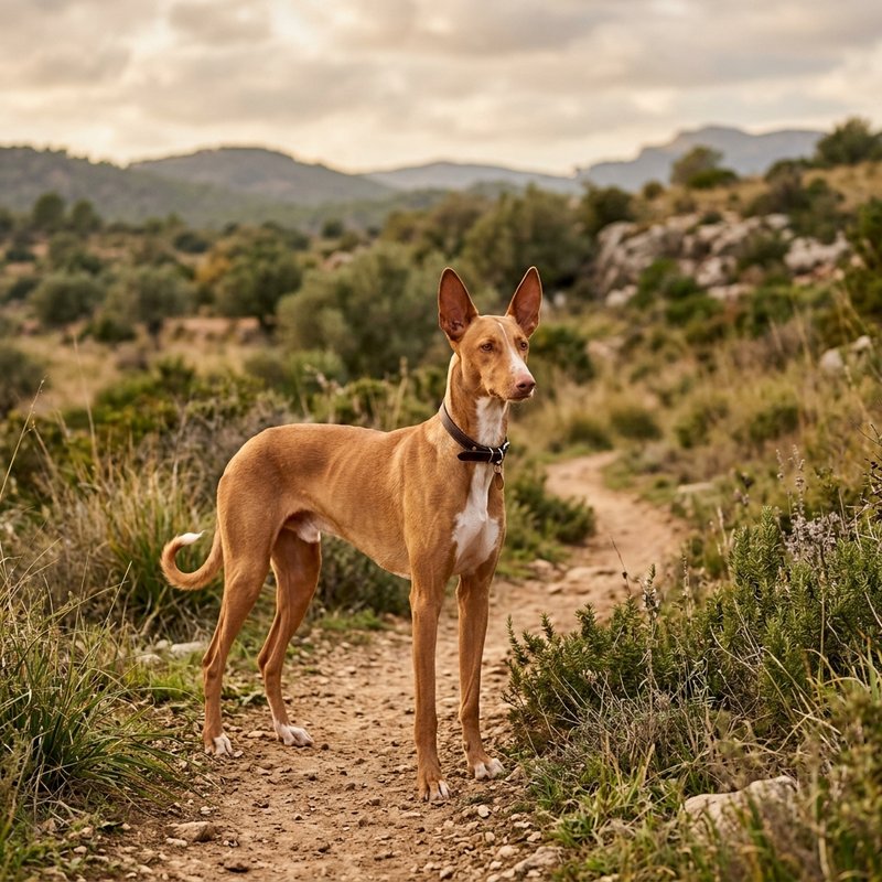 "Ibizan Hound outdoors"