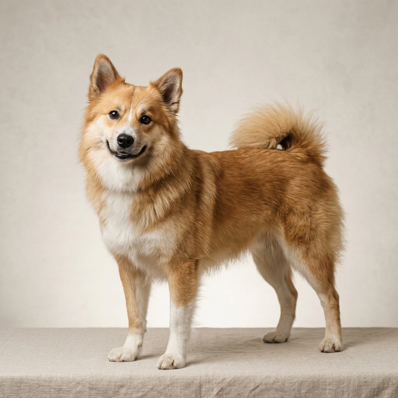 "Icelandic Sheepdog studio portrait"
