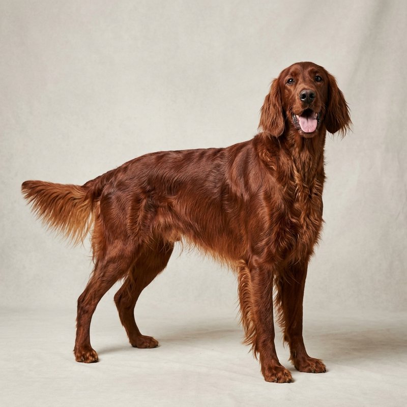 "Irish Setter studio portrait"