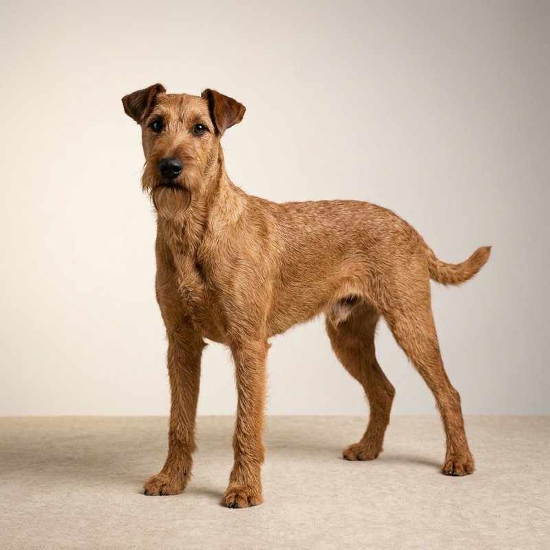 "Irish Terrier studio portrait"