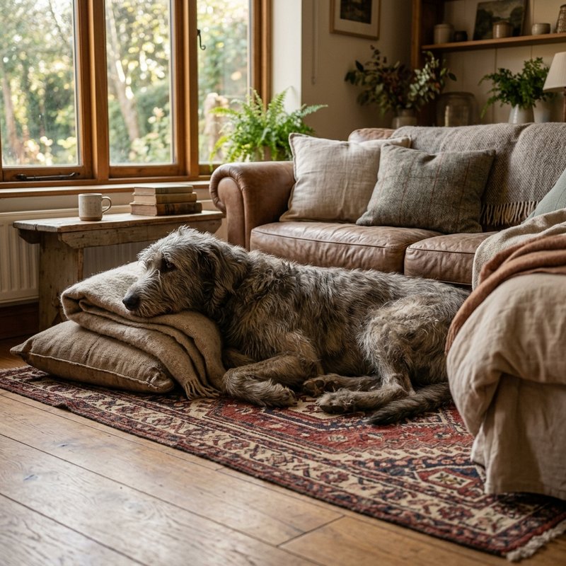 "Irish Wolfhound at home"