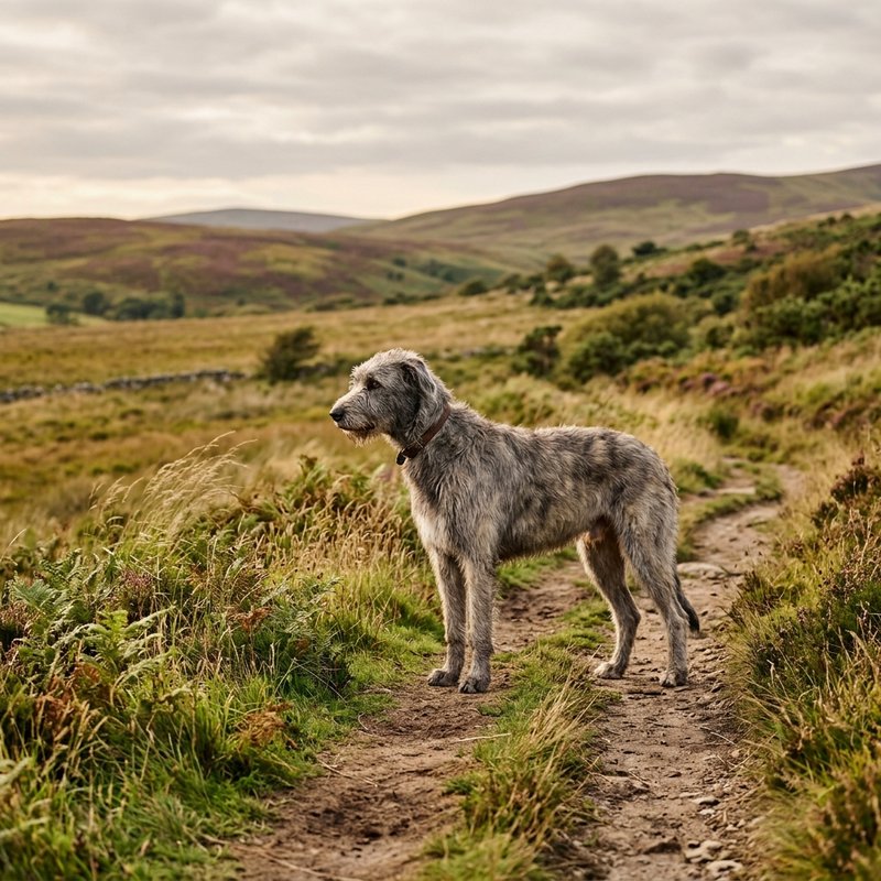 "Irish Wolfhound outdoors"