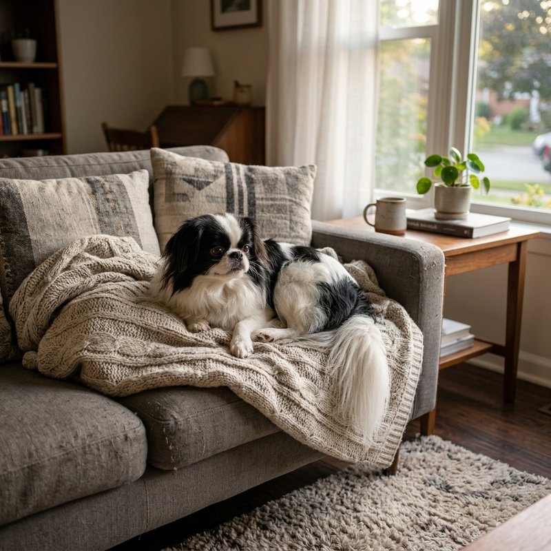 "Japanese Chin at home"