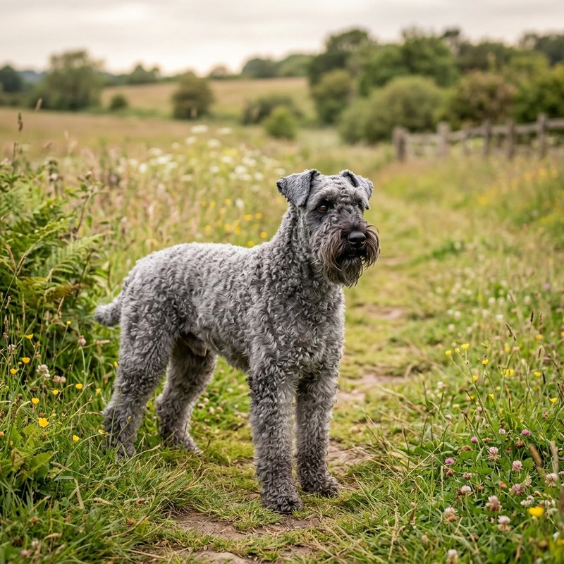 "Kerry Blue Terrier outdoors"