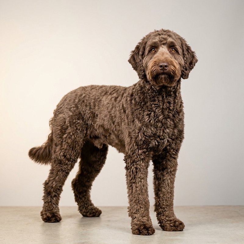 "Labradoodle studio portrait"