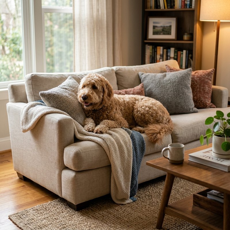 "Labradoodle at home"