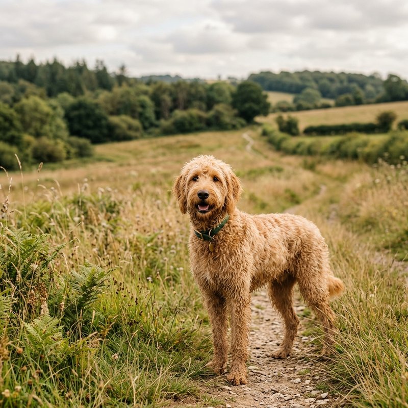 "Labradoodle outdoors"