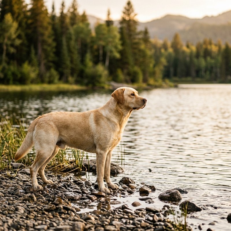 "Labrador Retriever outdoors"