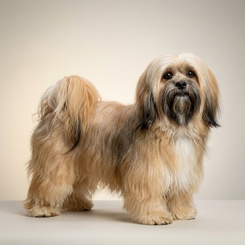 "Lhasa Apso studio portrait"
