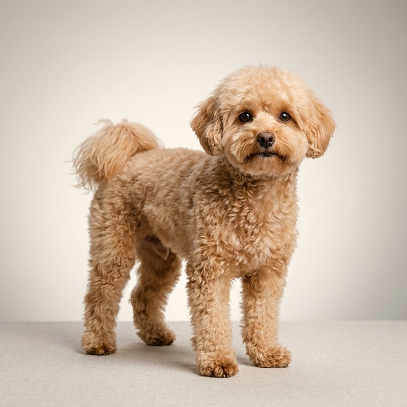 "Maltipoo studio portrait"