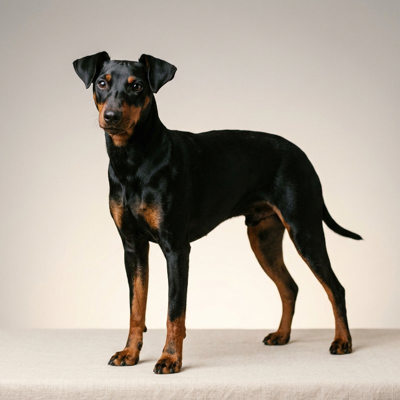 "Manchester Terrier studio portrait"