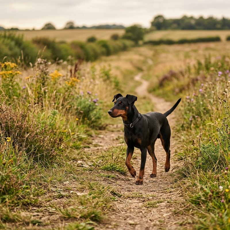 "Manchester Terrier outdoors"