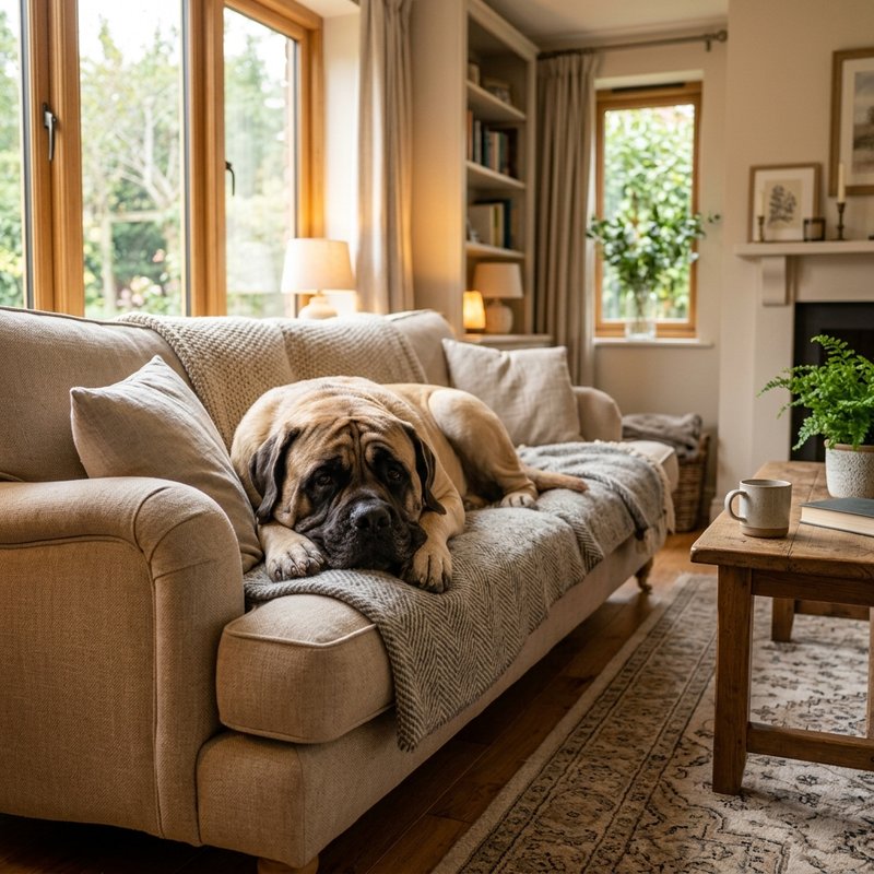 "Mastiff at home"