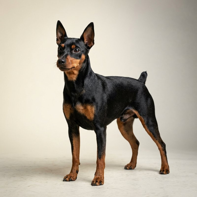 "Miniature Pinscher studio portrait"
