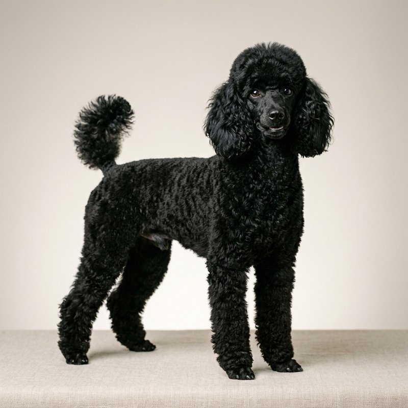 "Miniature Poodle studio portrait"