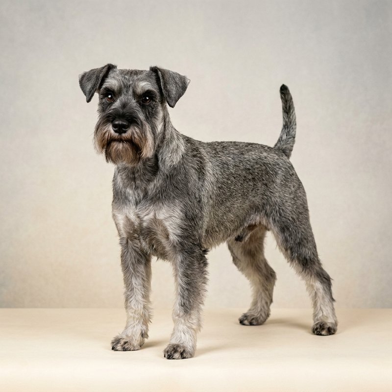 "Miniature Schnauzer studio portrait"