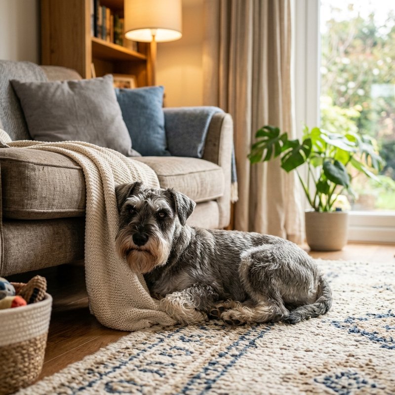 "Miniature Schnauzer at home"