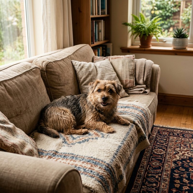 "Norfolk Terrier at home"