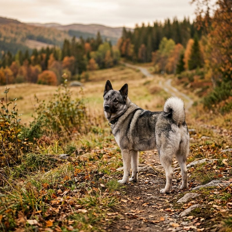 "Norwegian Elkhound outdoors"