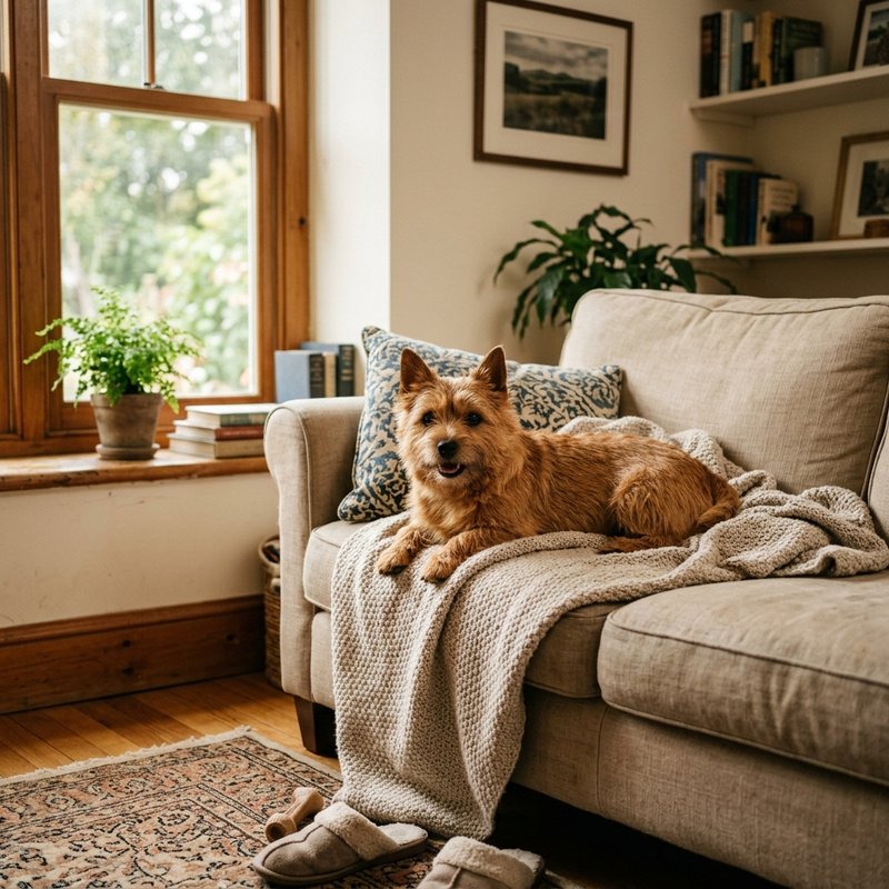 "Norwich Terrier at home"