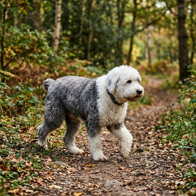 "Old English Sheepdog outdoors"