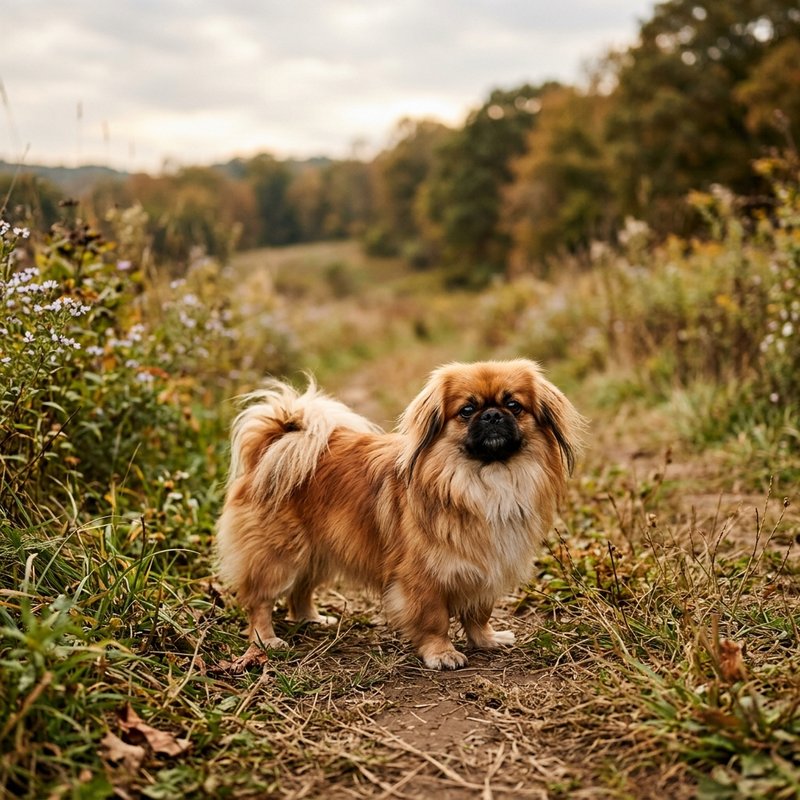 "Pekingese outdoors"