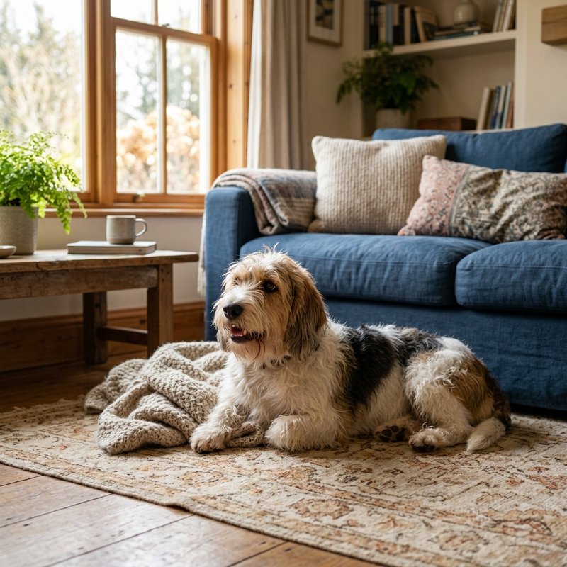 "Petit Basset Griffon Vendeen at home"