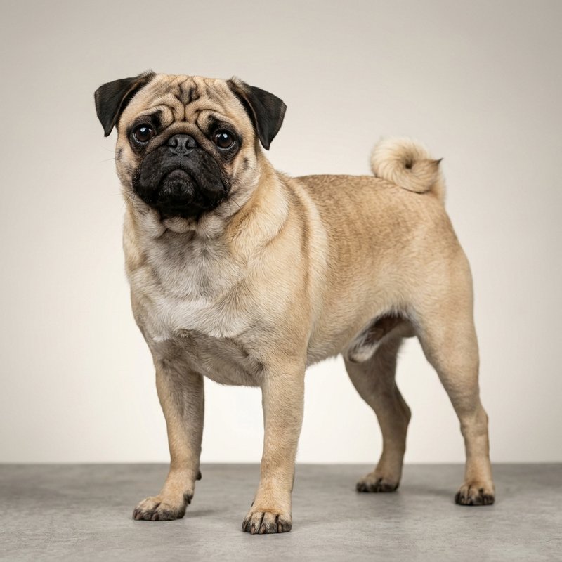 "Pug studio portrait"