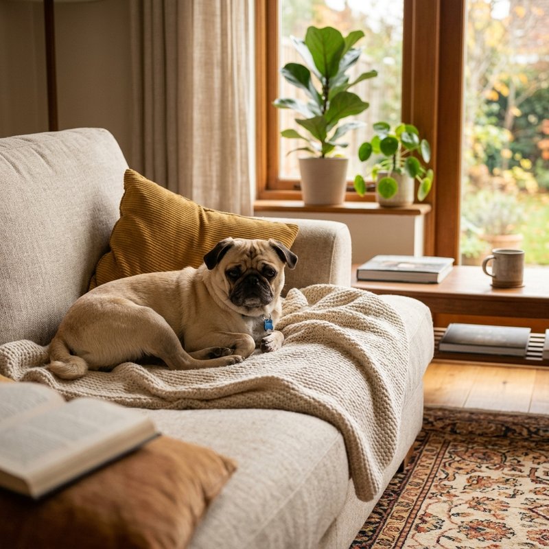 "Pug at home"