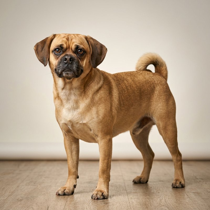 "Puggle studio portrait"