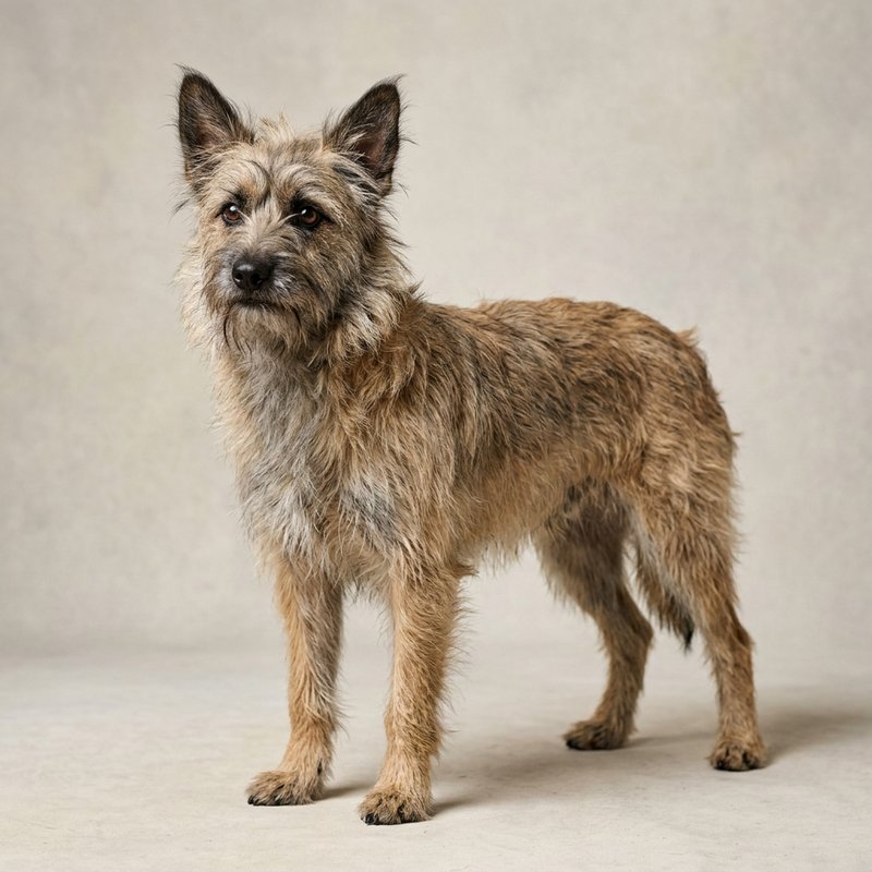 "Pyrenean Shepherd studio portrait"