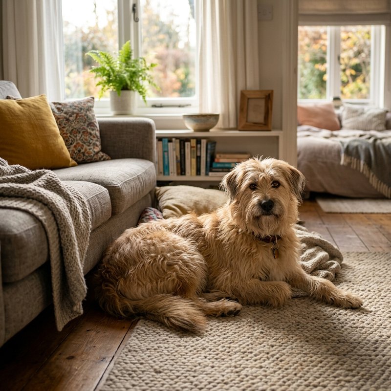 "Pyrenean Shepherd at home"
