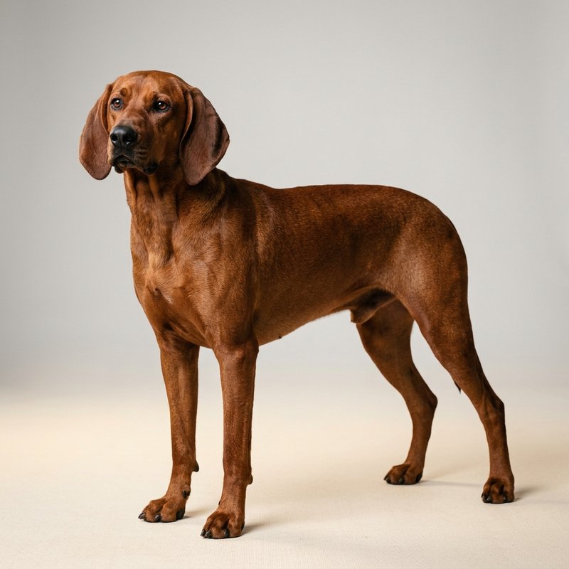 "Redbone Coonhound studio portrait"