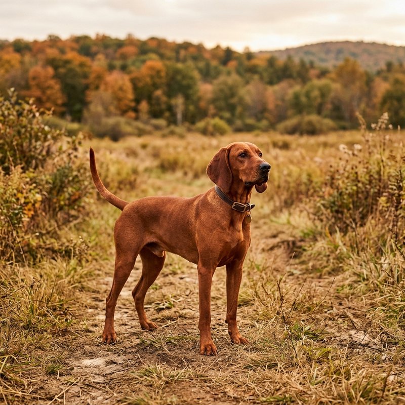 "Redbone Coonhound outdoors"