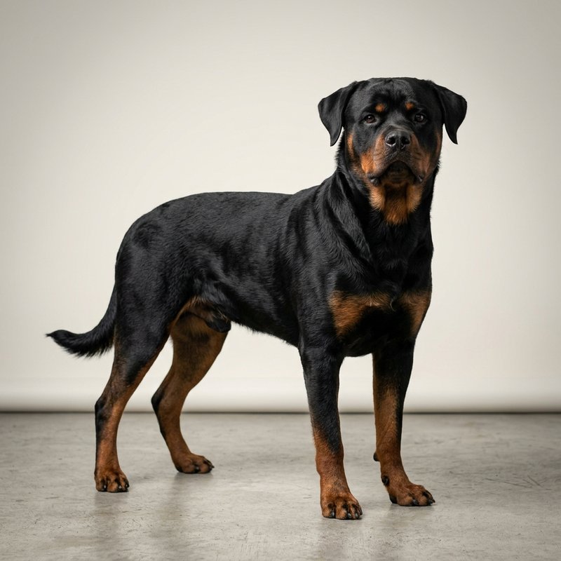 "Rottweiler studio portrait"