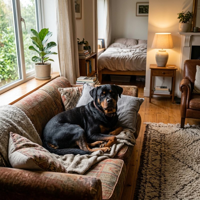 "Rottweiler at home"