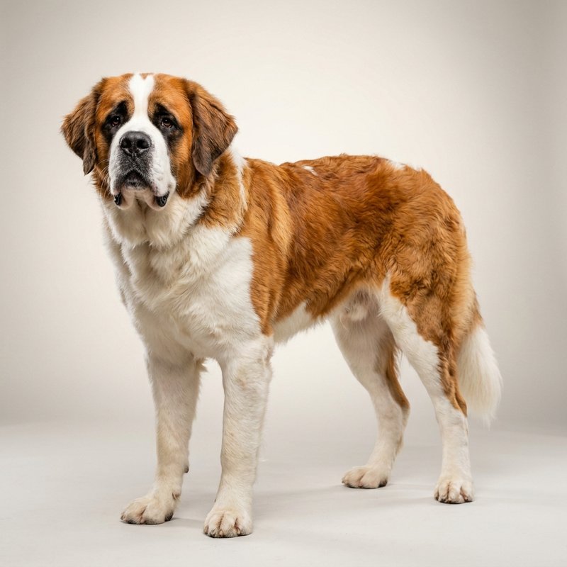 "Saint Bernard studio portrait"