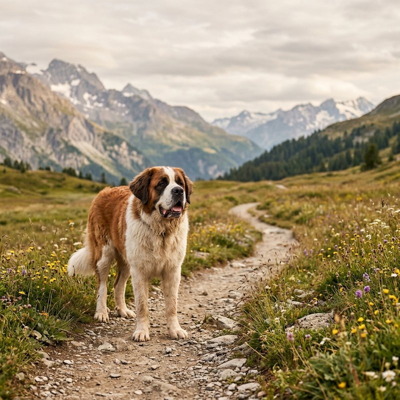"Saint Bernard outdoors"