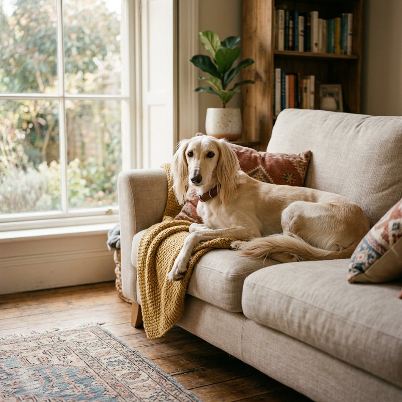 "Saluki at home"