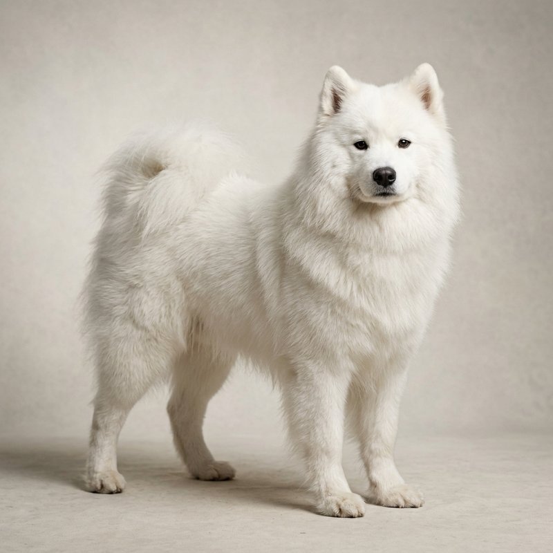 "Samoyed studio portrait"
