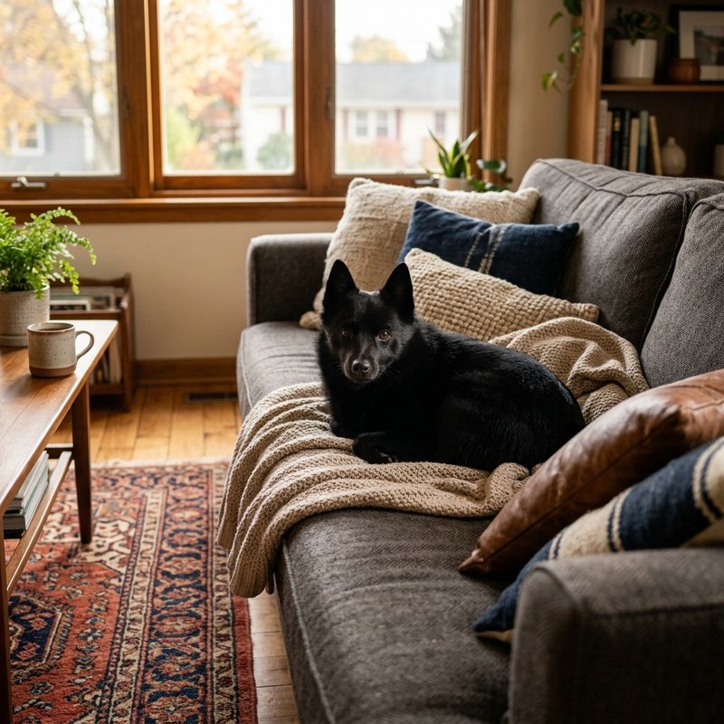 "Schipperke at home"