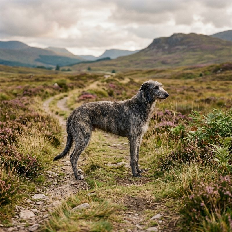"Scottish Deerhound outdoors"