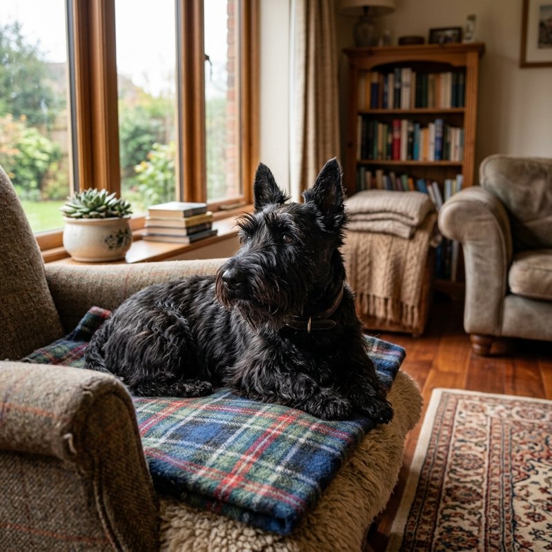 "Scottish Terrier at home"