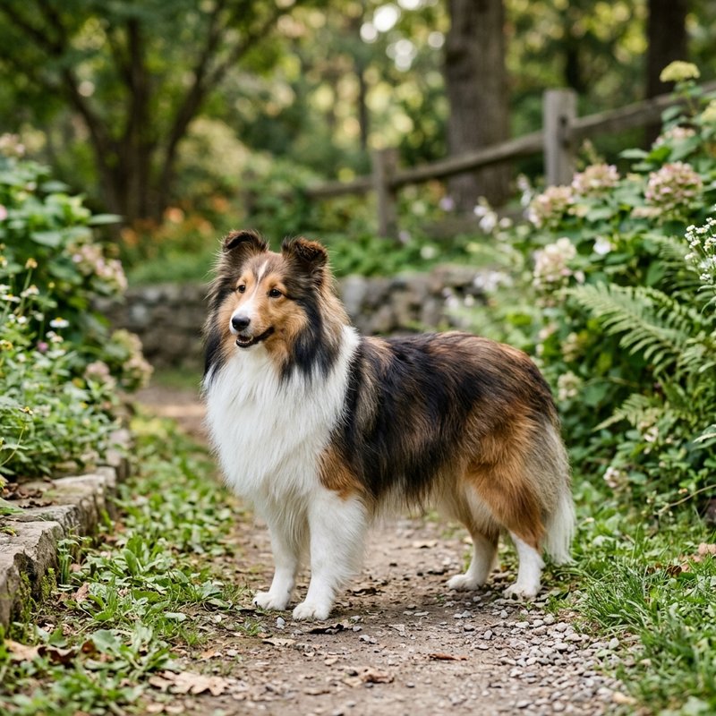"Shetland Sheepdog outdoors"