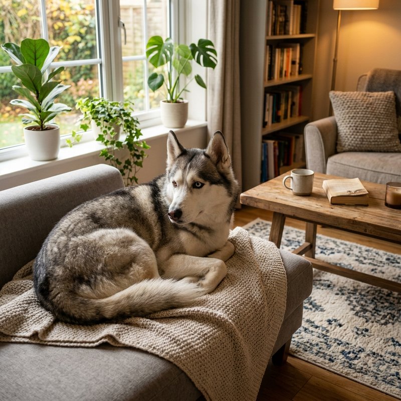 "Siberian Husky at home"