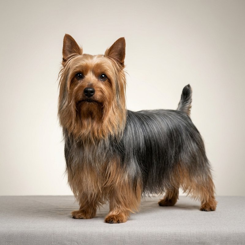"Silky Terrier studio portrait"